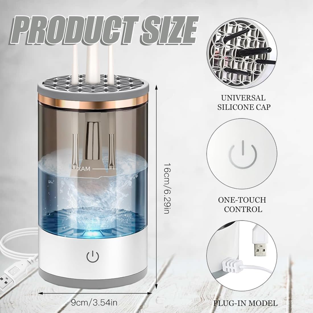 GlowMuse™ | Limpiador Automático de Brochas