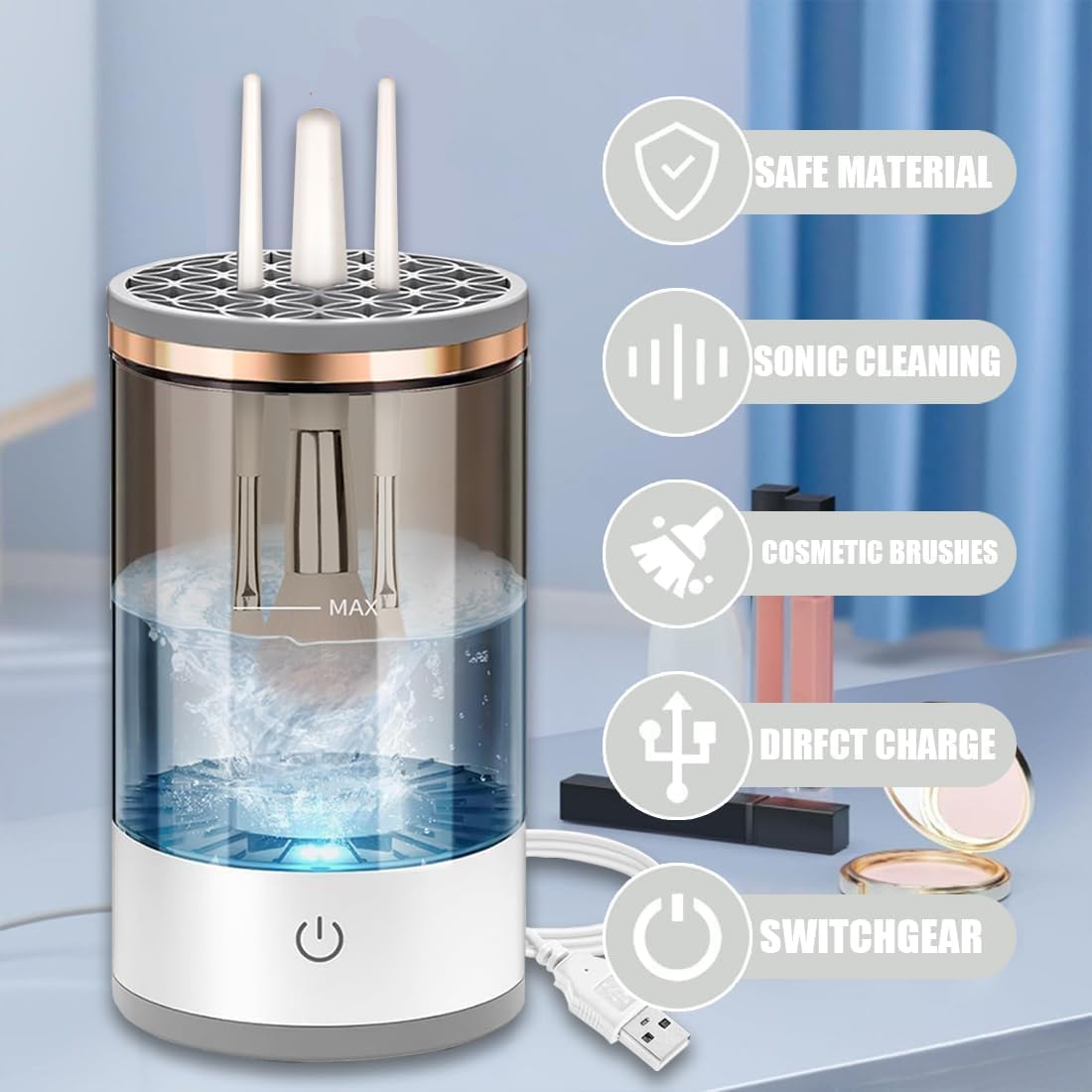 GlowMuse™ | Limpiador Automático de Brochas